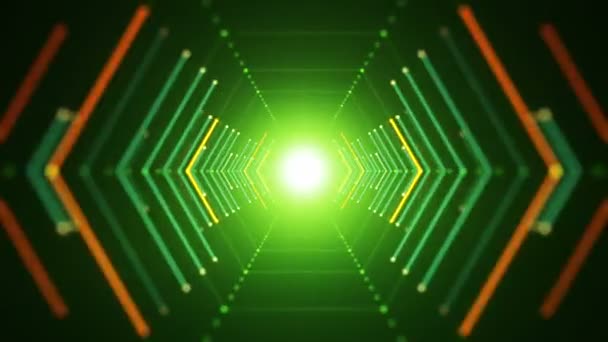 Absztrakt Háttér Absztrakt Futurisztikus Alagútban Neon Fény Repülés Animáció Animáció — Stock videók