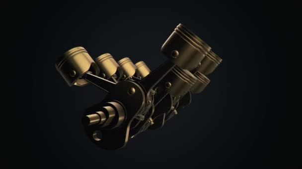 Animation Footage Four Cylinders Engine Animation Seamless Loop — 비디오