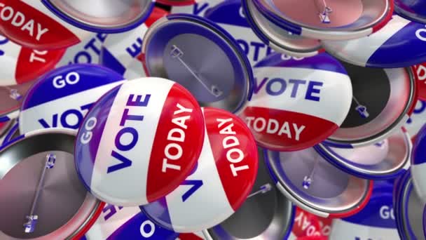 Animation Émouvante Badges Colorés Avec Texte Aller Voter Aujourd Hui — Video