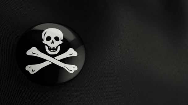 Animatie Zwaaien Van Kleurrijke Pin Met Vlag Van Piraten Animatie — Stockvideo