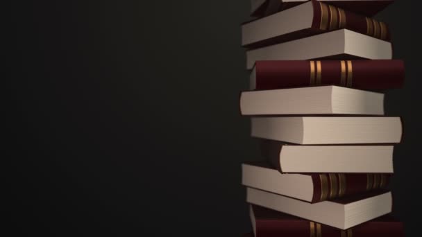 Animation Rotation Stack Colorful Books Animation Seamless Loop — 비디오