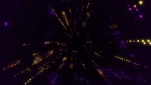 Abstrakte Technologie Hintergrund Mit Animation Von Elektrischen Signalteilchen Und Lichtern — Stockvideo