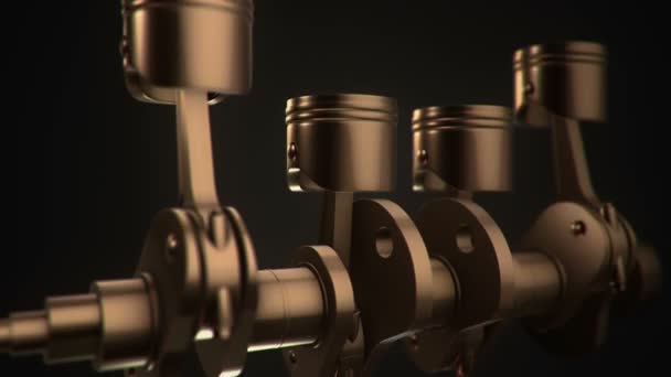 Animation Footage Four Cylinders Engine Animation Seamless Loop — Stock Video