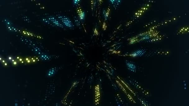 電気信号粒子と光のアニメーションを用いた抽象技術の背景 シームレスループのアニメーション — ストック動画