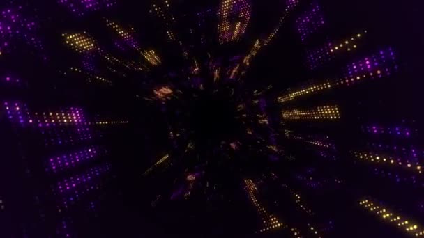 电信号粒子和灯的动画技术背景 无缝循环动画 — 图库视频影像