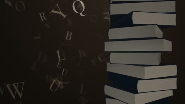 动漫轮流堆叠彩色书籍 无缝循环动画 — 图库视频影像