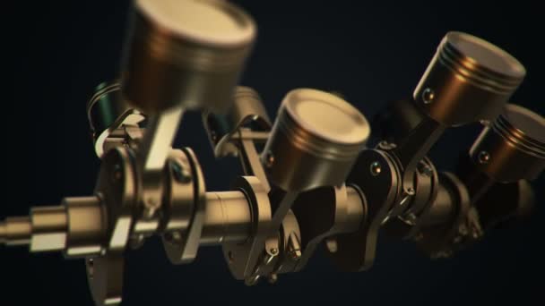 Animation Footage Four Cylinders Engine Animation Seamless Loop — Stock Video