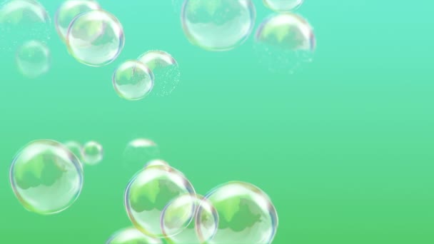 Animation Flying Soap Bubbles Colorful Background Animation Seamless Loop — Stock Video