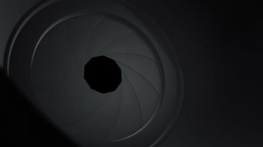 Kamera deklanşör açıklığının animasyonu. Kusursuz döngünün animasyonu.