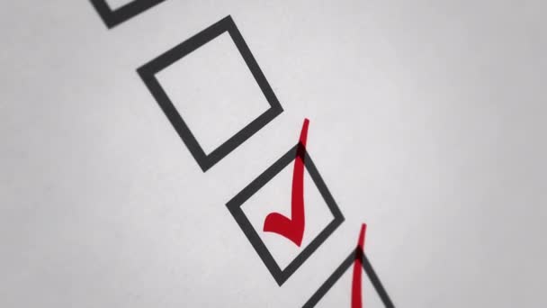 Animation Dessin Une Coche Dans Case Pour Voter Sur Papier — Video