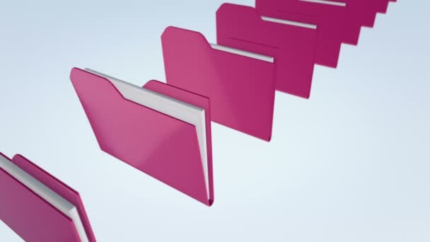 Animation du déplacement et de la numérisation des dossiers avec des données. Animation de boucle transparente .