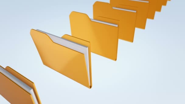 Animation du déplacement et de la numérisation des dossiers avec des données. Animation de boucle transparente .