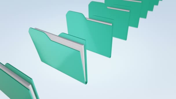 Animation du déplacement et de la numérisation des dossiers avec des données. Animation de boucle transparente .