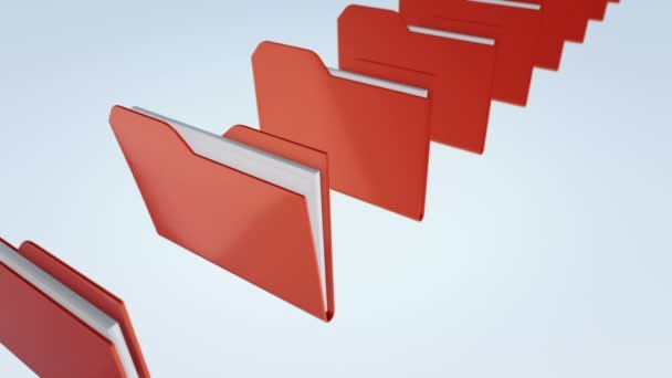 Animation du déplacement et de la numérisation des dossiers avec des données. Animation de boucle transparente .