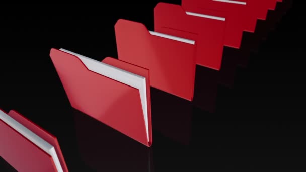 Animation du déplacement et de la numérisation des dossiers avec des données. Animation de boucle transparente .