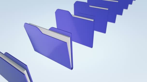 Animation du déplacement et de la numérisation des dossiers avec des données. Animation de boucle transparente .
