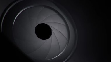 Kamera deklanşör açıklığının animasyonu. Kusursuz döngünün animasyonu.