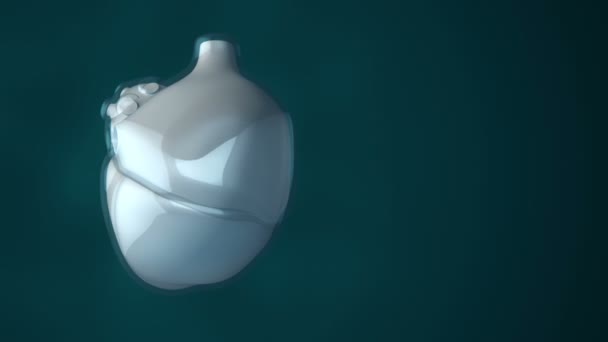 animation de rotation coeur humain. concept de soins de santé. Animation de boucle transparente 