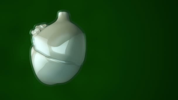 animation de rotation coeur humain. concept de soins de santé. Animation de boucle transparente 