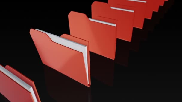 Animation du déplacement et de la numérisation des dossiers avec des données. Animation de boucle transparente .