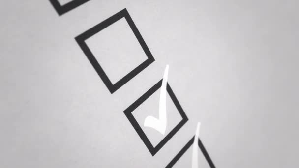 アニメーションマーカーは 紙に投票するためのチェックボックスを描画します シームレスループのアニメーション — ストック動画