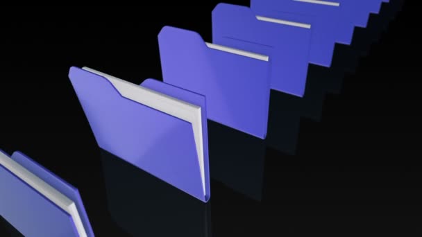 Animation du déplacement et de la numérisation des dossiers avec des données. Animation de boucle transparente .