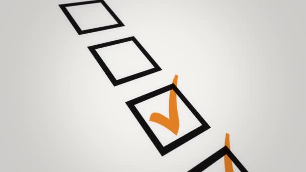 Marqueur d'animation dessinant une case à cocher pour voter sur papier. Animation de boucle transparente .