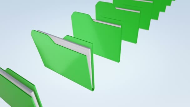 Animation du déplacement et de la numérisation des dossiers avec des données. Animation de boucle transparente .