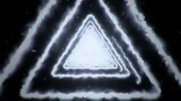 Abstraktní Pozadí Letící Tunelu Trojúhelníkových Tvarů Ohně Animace Bezešvé Smyčky — Stock video
