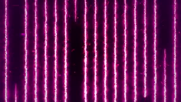 Abstraktní Pozadí Neonovými Liniemi Nebo Lasery Mihotavými Částicemi Letících Proužcích — Stock video