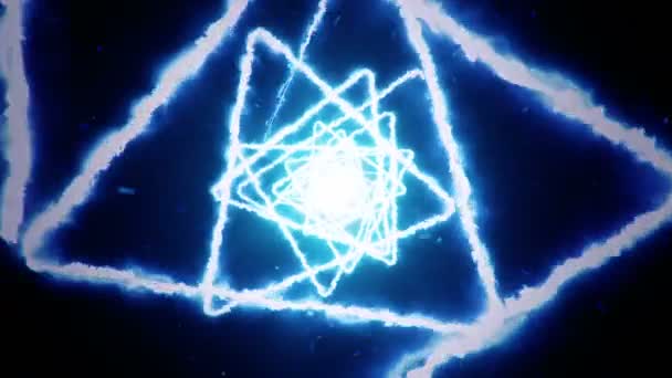 Абстрактный Фон Летящими Тоннель Треугольниками Огня Анимация Бесшовного Цикла — стоковое видео