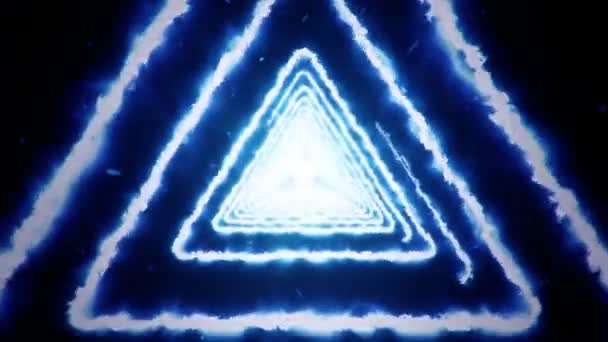 Abstraktní Pozadí Letící Tunelu Trojúhelníkových Tvarů Ohně Animace Bezešvé Smyčky — Stock video