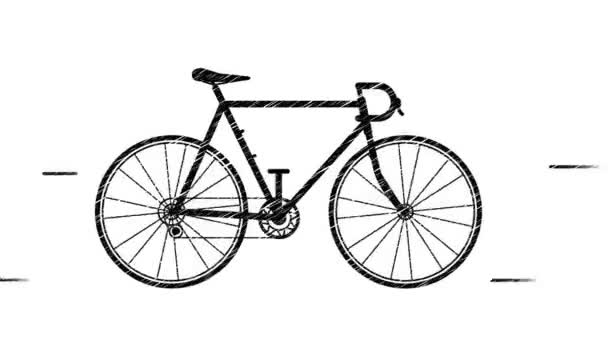 Animazione Bicicletta Corsa Veloce Stile Disegno Animazione Stile Stop Motion — Video Stock