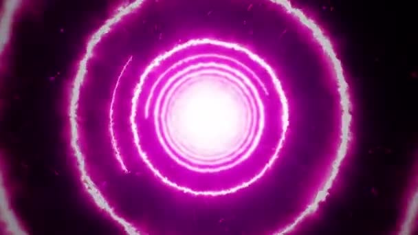 Fond Abstrait Volant Dans Tunnel Partir Formes Circulaires Feu Animation — Video