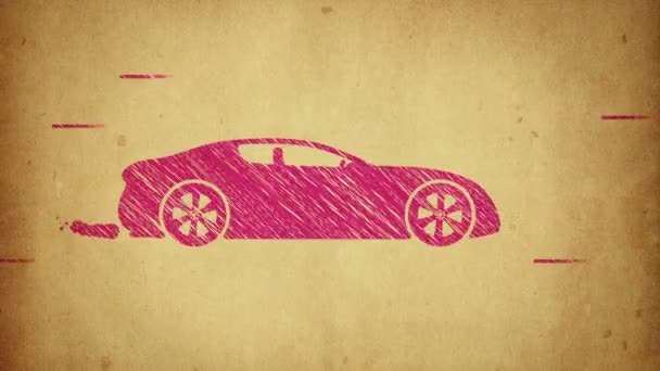 Animation Der Schnellen Fahrt Auto Animation Einer Nahtlosen Schleife — Stockvideo