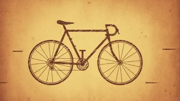 Animazione Bicicletta Corsa Veloce Stile Disegno Animazione Stile Stop Motion — Video Stock