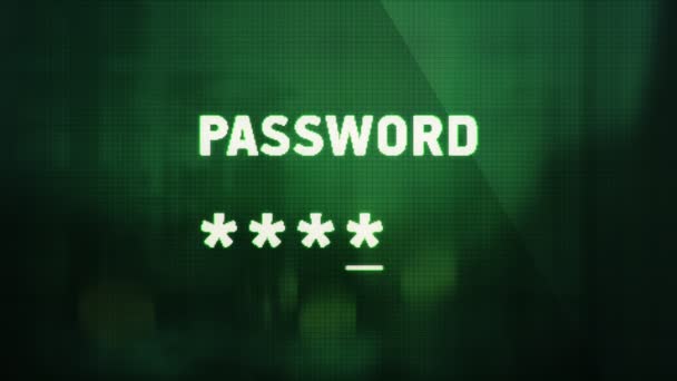 Abstract Background Animation Entering Password Computer Screen Reflection Window Animation — Stock Video