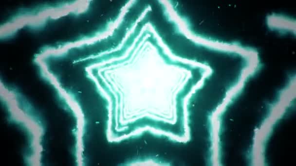 Abstract Background Flying Tunnel Star Shapes Fire Animation Seamless Loop — Stock Video