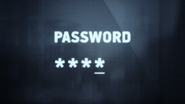 Abstract Background Animation Entering Password Computer Screen Reflection Window Seamless — Stock Video
