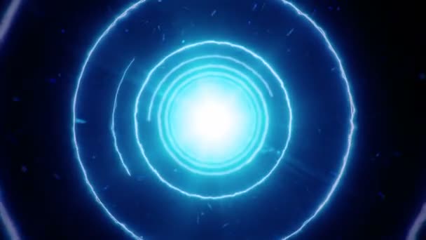 Абстрактный Фон Вылетом Тоннель Круга Огня Анимация Бесшовного Цикла — стоковое видео