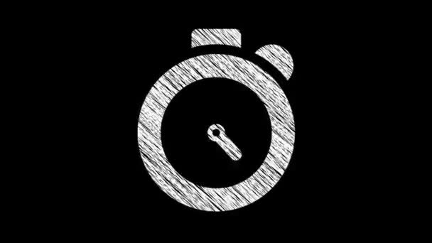 Animation Clock Stopwatch Drawing Style Animation Stop Motion Style Animation — Stock Video