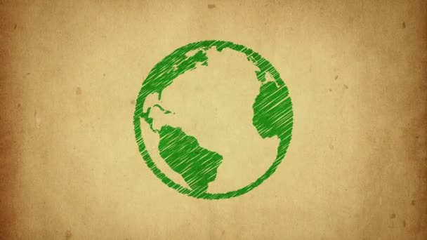 Animation Symbole Globe Terrestre Animation Une Boucle Sans Rupture — Video