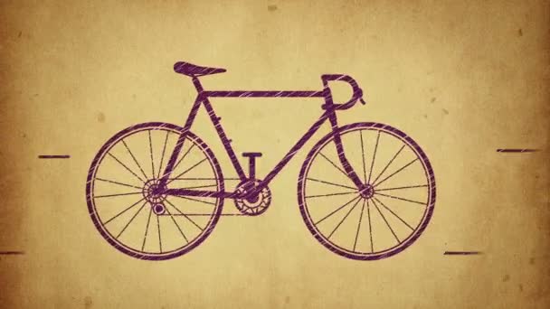 Animazione Bicicletta Corsa Veloce Stile Disegno Animazione Stile Stop Motion — Video Stock