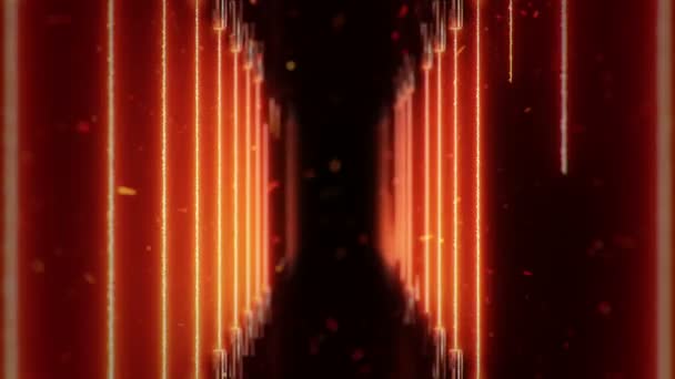 Abstract Background Flying Camera Corridor Tunnel Plasma Stripes Energy Beams — Stock Video