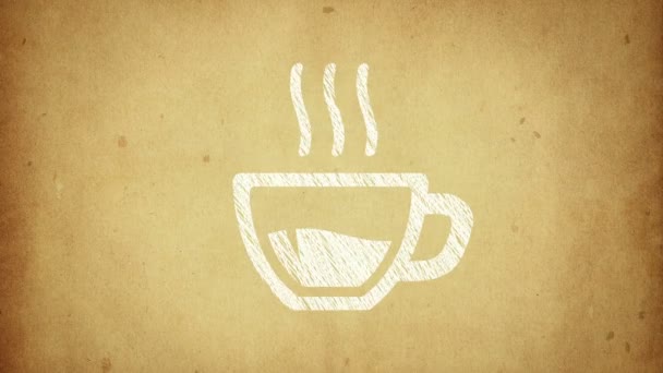 用热茶或咖啡作画风格的杯子动画 停止动作风格的动画 无缝循环动画 — 图库视频影像