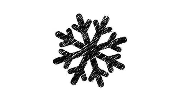 Abstract Background Animation Flying Particles Mosaic Patterns Snowflake — Vídeo de stock