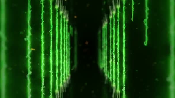 Plazma Şeritleri Enerji Işınlarından Koridora Tünele Uçan Kamerayla Soyut Bir — Stok video