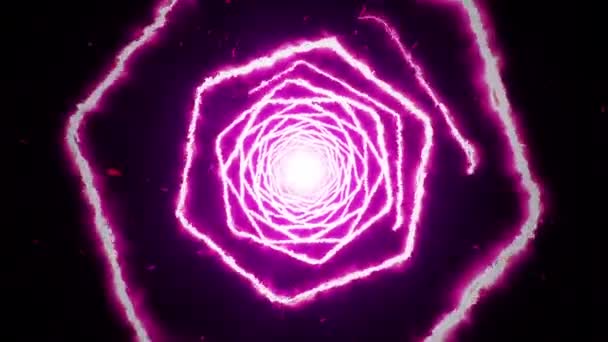 Fond abstrait en volant dans un tunnel à partir de formes hexagonales de feu. Animation de boucle transparente .