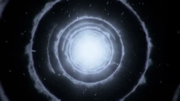 Fond abstrait en volant dans un tunnel à partir de formes circulaires de feu. Animation de boucle transparente .