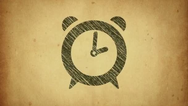Çizim Tarzında Saat Veya Kronometre Animasyonu Hareket Halinde Animasyon Kusursuz — Stok video